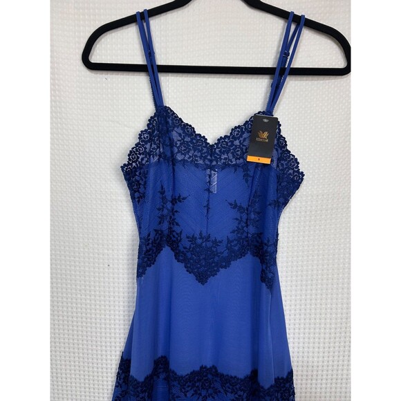NWT Wacoal Size Small Embrace Lace Chemise Dress Cobalt Blue g - Picture 6 of 15
